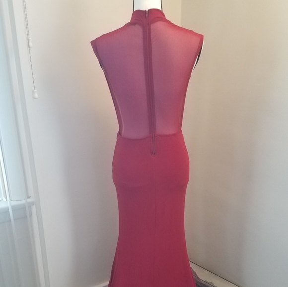 Sold! SHEIN Mesh Back Large Slit Maxi Dress NWOT - Picture 7 of 8